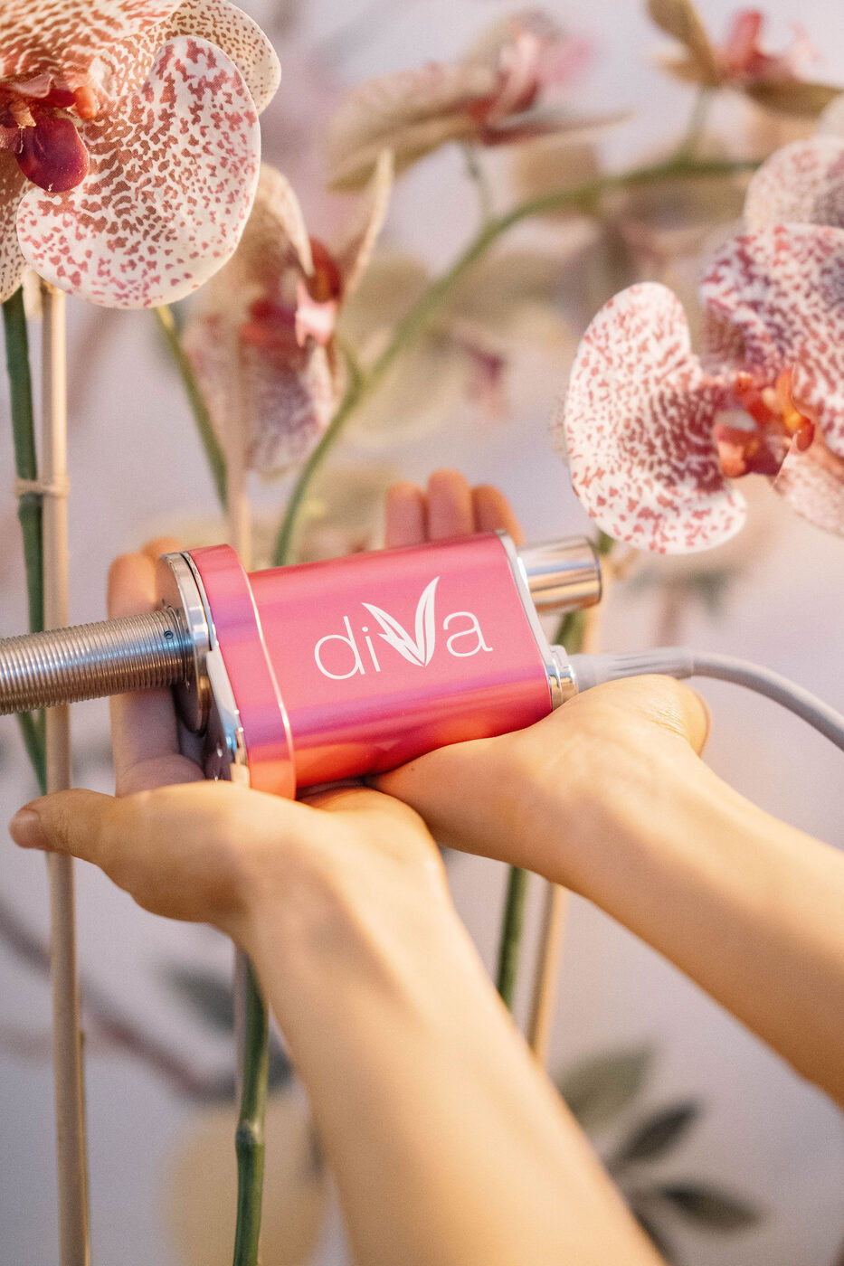 diVa by Sciton laser handpiece with orchids at Aiken Medical Aesthetics in Aiken, SC